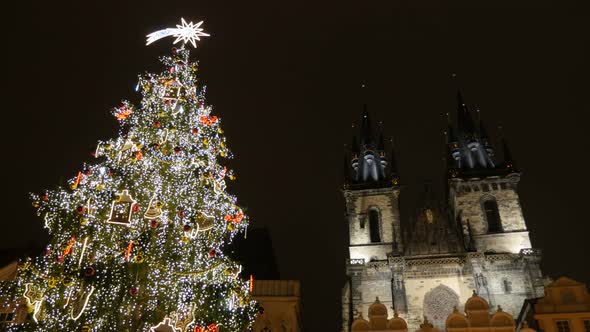 Czech Republic capital Church of Mother of God before Tyn 4K 3840X2160 UHD footage  -  Our Lady cath