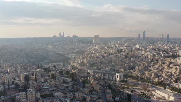 Drone Video of an Arab City on the Slopes of the Mountains