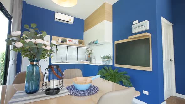 Beautiful Blue Coloured Home Decoration/ Dining Area