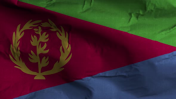 Eritrea Flag Textured Waving Background 4K