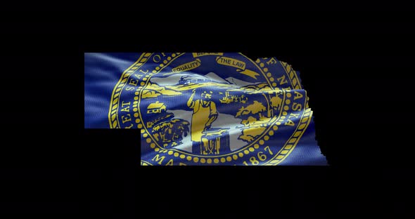 Nebraska state flag waving animation background