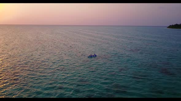 Aerial nature of tranquil sea view beach lifestyle by clear water with white sand background of a da