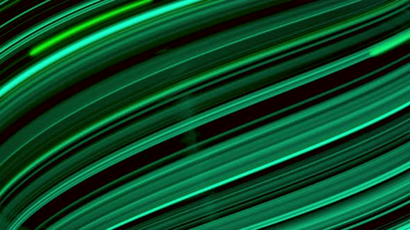 Abstract waving neon lines of green color