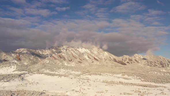 Aerial shot of the mountains near Boulder Colorado