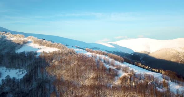 Aerial Shot of Majestic Sunrise in the Mountains