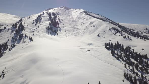 Mountain with Trail from Avalanche