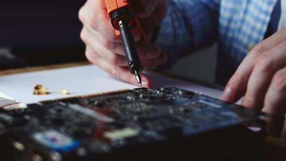 Repairing a Microcircuit Smoke From Soldering Iron