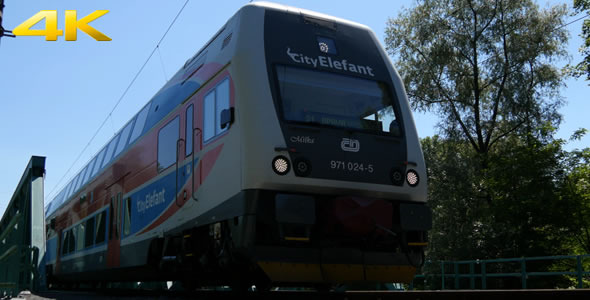 Passenger Train Passing Through the Bridge