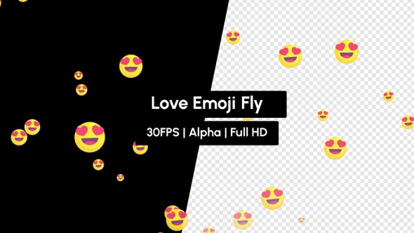 Love React Emoji Fly Animation with Alpha
