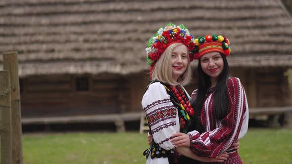 Ukrainian Woman in Traditional Ukrainian National Costume