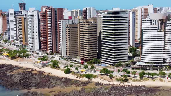 Fortaleza Ceara. Northeast Brazil. Beach lanscape at downtown Fortaleza, Ceara.