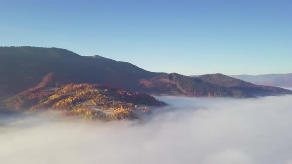 A Wonderful Feeling of a Moving Cloud on a Mountain After Rain