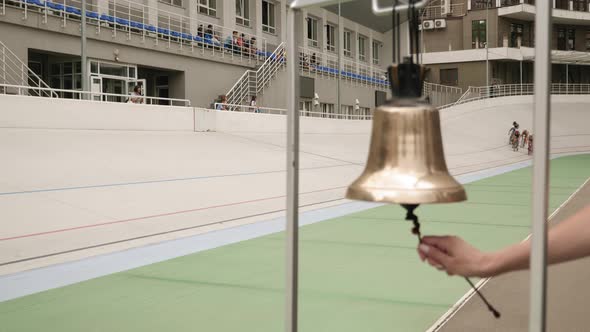 Cycling race on velodrome