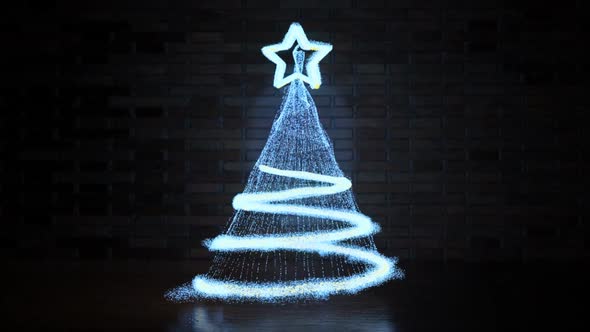 Studio 3D abstract christmas tree
