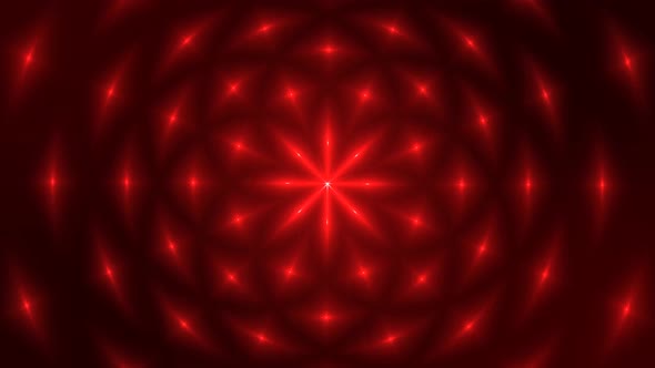Red Glowing Star Particle Hypnotic Background
