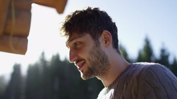 Man drinking from a mug