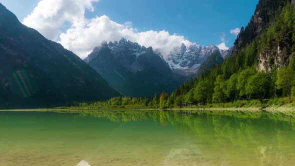 Time Lapse of Lake Landro, Dolomites , Italy