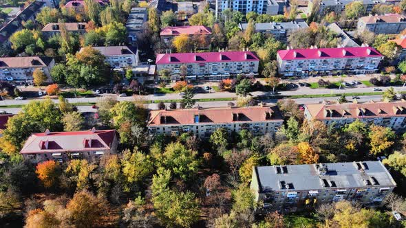 Top View of Rooftops Uzhgorod Located in Transcarpathia Typical Buildings in the Panorama View