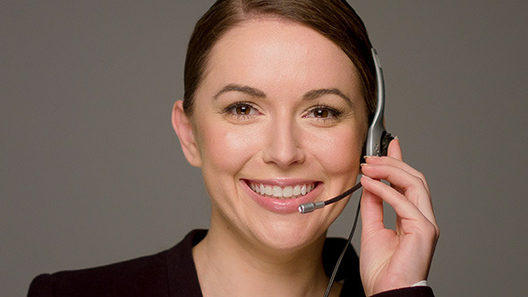 Beautiful Female Call Center Operator 