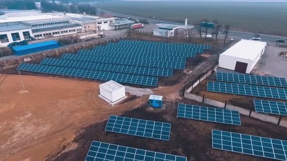 Photovoltaic solar panels on the field.