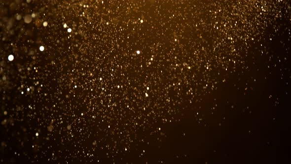 Golden Glitter Background in Super Slow Motion at 1000Fps