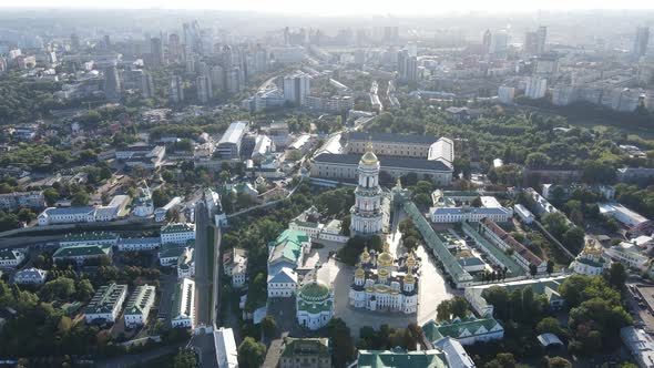 Kyiv Cityscape, Ukraine. Aerial View, Kiev. Slow Motion