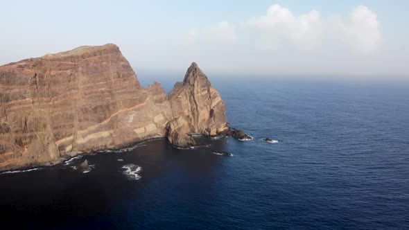 Aerial View of Ponta de Sao Lourenco Coastline , Madeira Island, Portugal