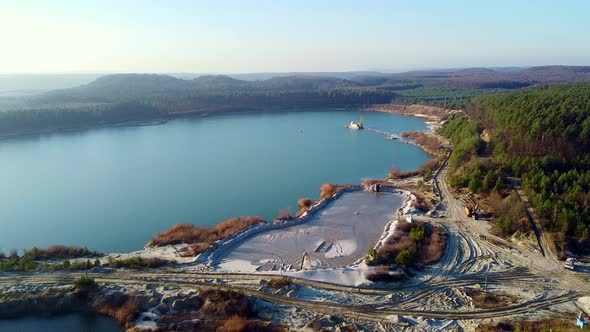 Sand Quarry Lake Forest Aerial View