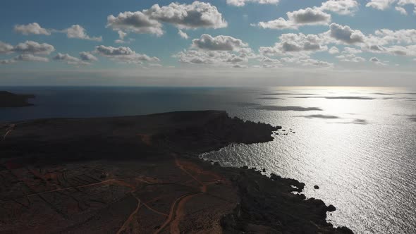 Aerial drone video from northern Malta near the Ghajn Znuber Tower.