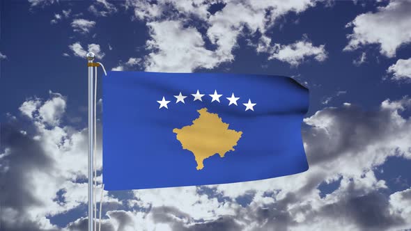 Kosovo Flag Waving 4k
