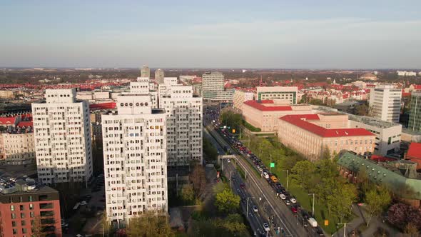 Modern Residential Area in Wroclaw City Aerial View