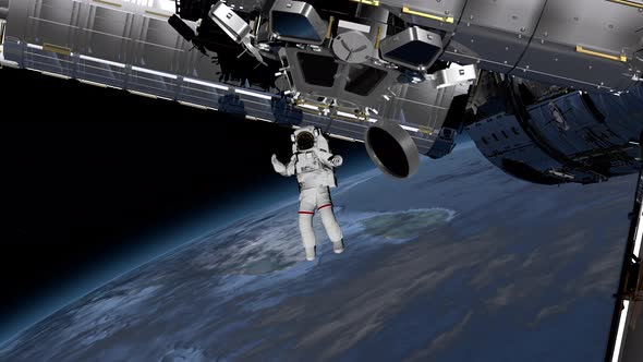 Astronaut Shows Thumbs Up In The Open Space  alt