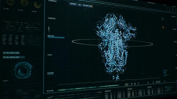 Scanning Biology Structure Of A Protein Virus Molecule For Medicine Research alt