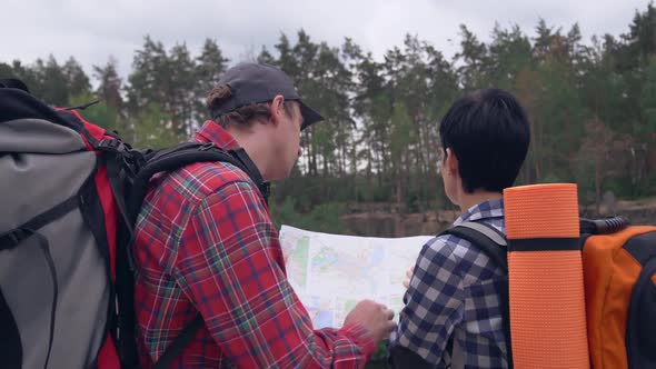 Man and Woman Hikers in Spring Season