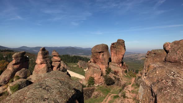 Slow pan on sandstone and conglomerate formations in Western Bulgaria 4K 2160p 30fps UltraHD footage