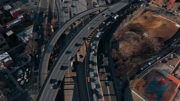 Busy Cars with Traffic Jam in the Rush Hour on Highway Road Street