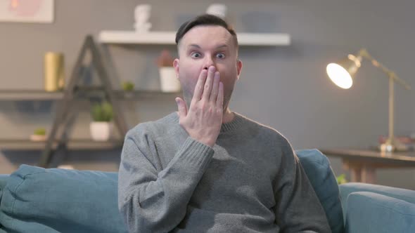 Portrait of Casual Man Feeling Shocked