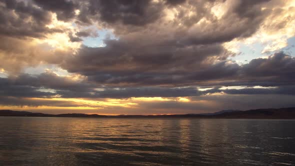 Sunset time lapse over Utah Lake
