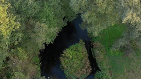 Aerial View of Small River