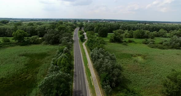 Drone Shoot the Cars on the Road 4K