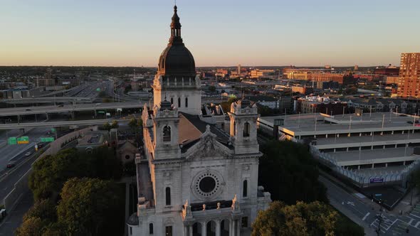 St Marys chatedral in minneapolis during golden hour