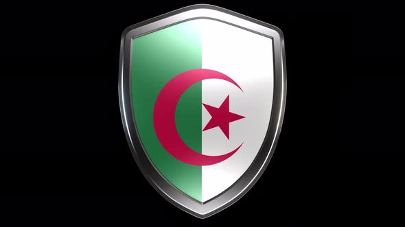 Algeria Emblem Transition with Alpha Channel - 4K Resolution