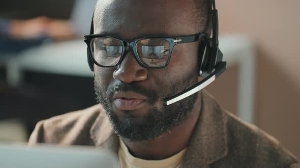 Man Working In Contact Center