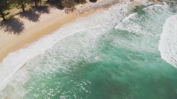 Aerial panoramic images of Dicky Beach, Caloundra, Australia