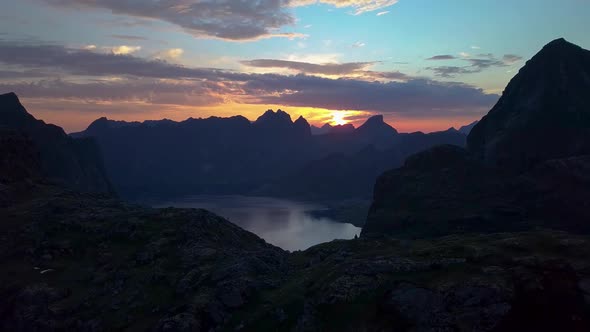 Flying Over the Mountains at Dawn