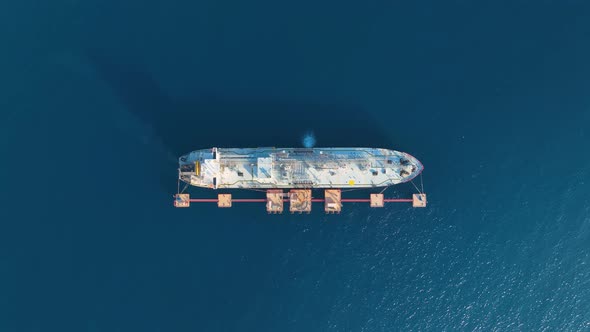 A Gas Tanker is at Sea Aerial View 4 K Turkey Alanya