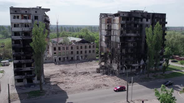 War in Ukraine  Destroyed Building in Borodyanka Bucha District