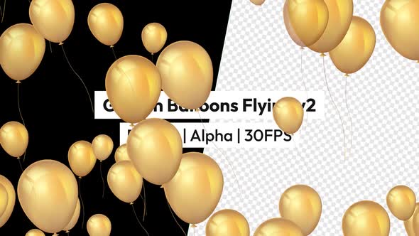Balloons Flying Up with Alpha