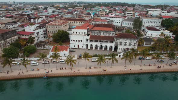 Aerial view of Zanzibar Island in Tanzania.