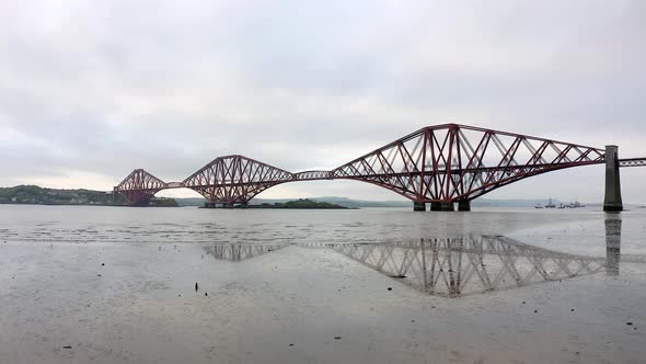 A Railway Bridge Crossing the Forth of Firth in Scotland